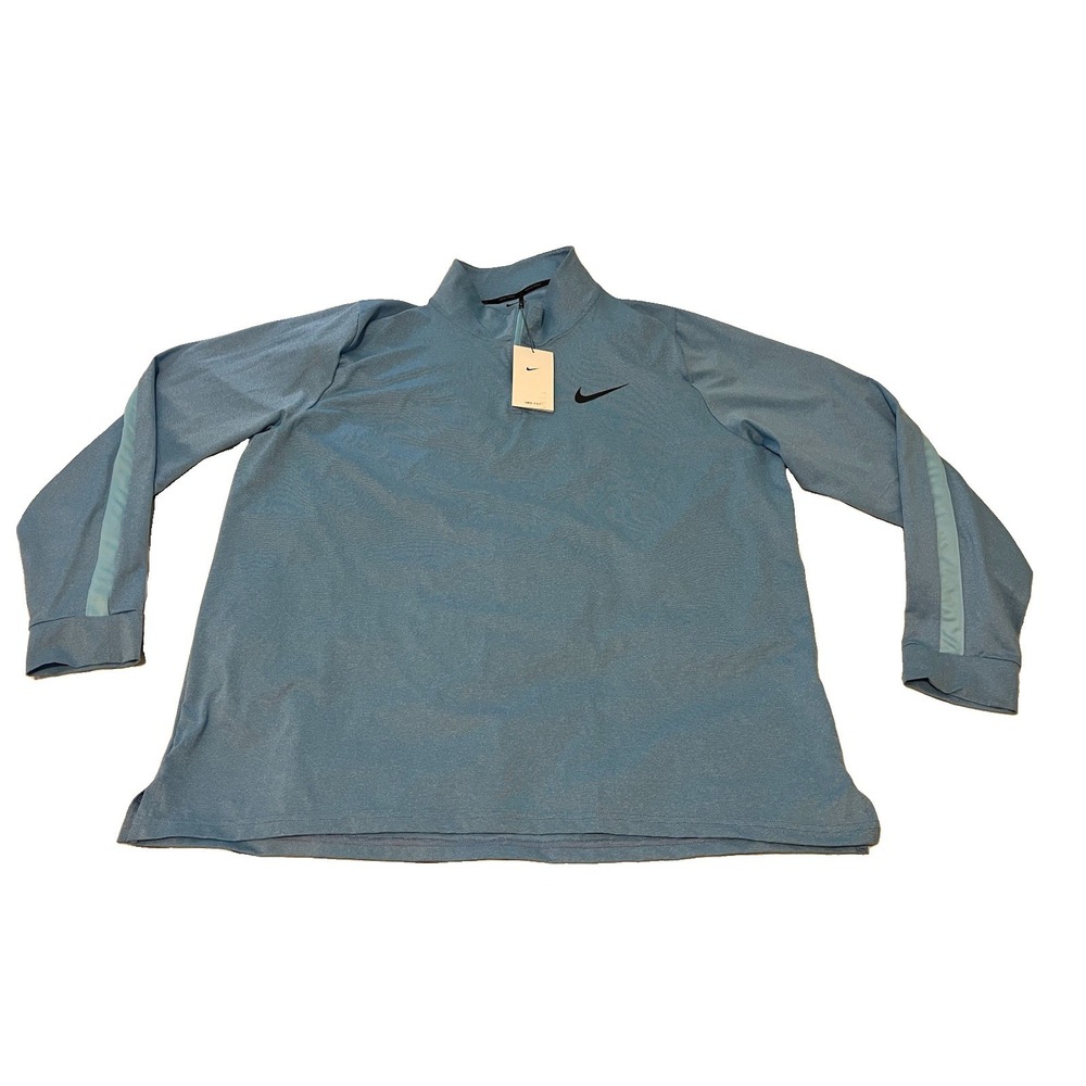 Nike Pro Men's Dri-fit Quarter Zip DM5503-435 2XL Blue Long Sleeve